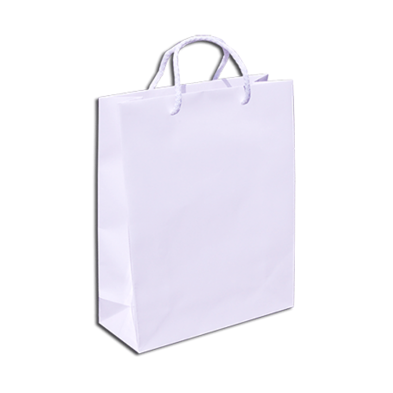 Bolsas de papel estucado 200g - Plastificado mate - Blanco