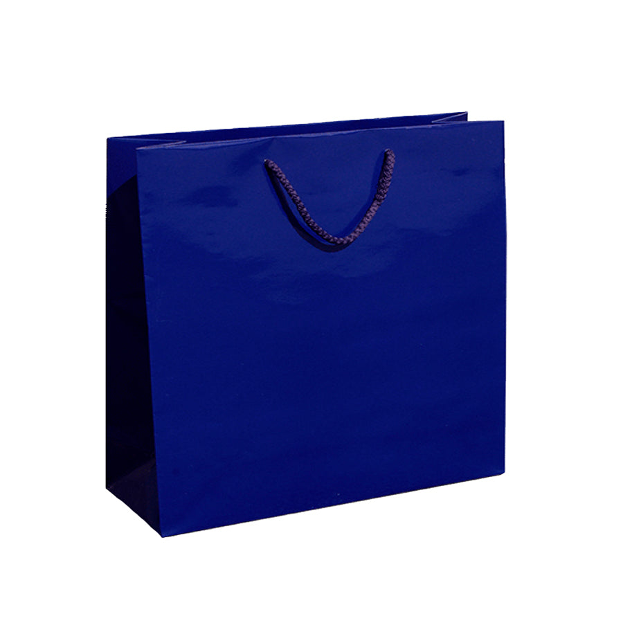 Sacos de Papel Couché 200g - Plastificado Brilho - Azul Escuro