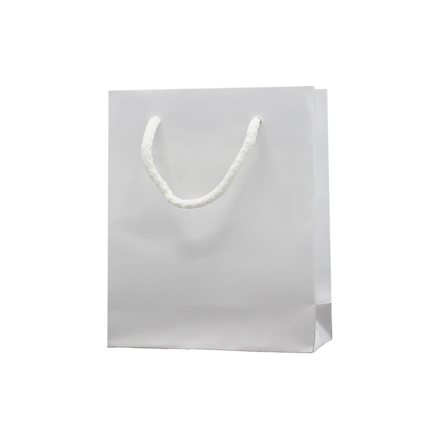 Bolsas de papel estucado 200g - Plastificado mate - Blanco