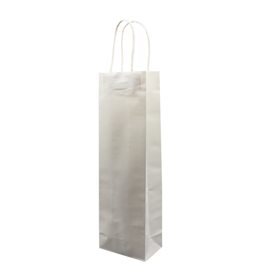 Sacos Asa Torcida Kraft Branco para Garrafa - Branco