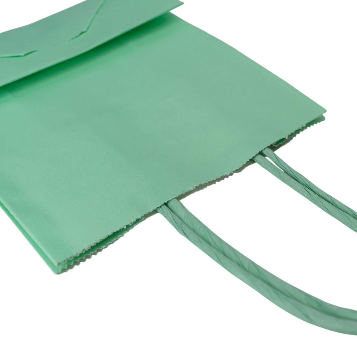 Sacos Asa Torcida Kraft Branco 90g - Verde Pastel