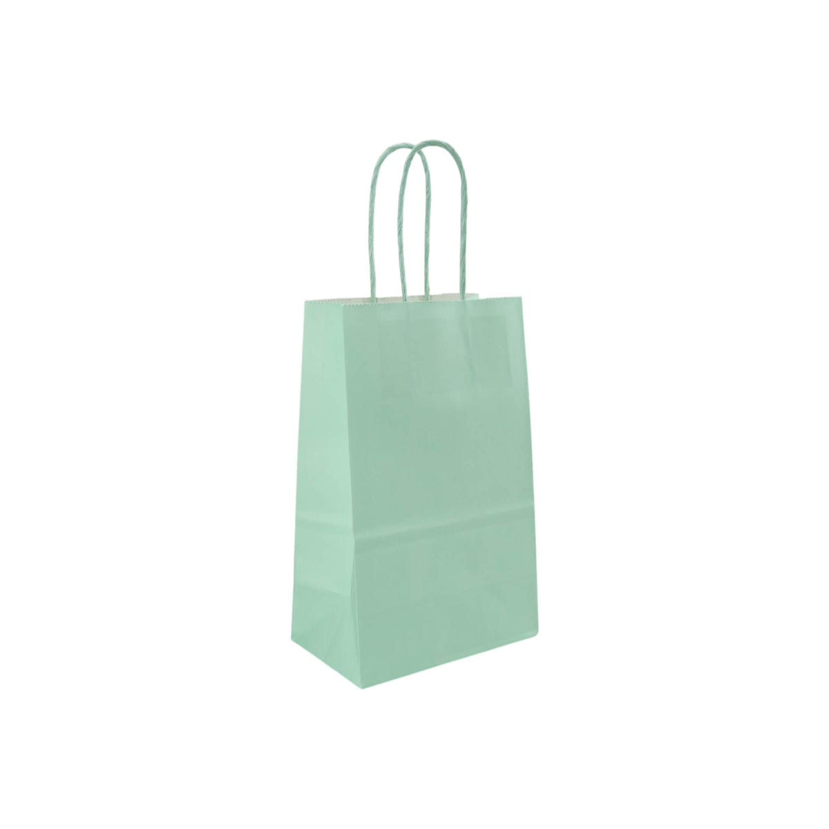Sacos Asa Torcida Kraft Branco 90g - Verde Pastel