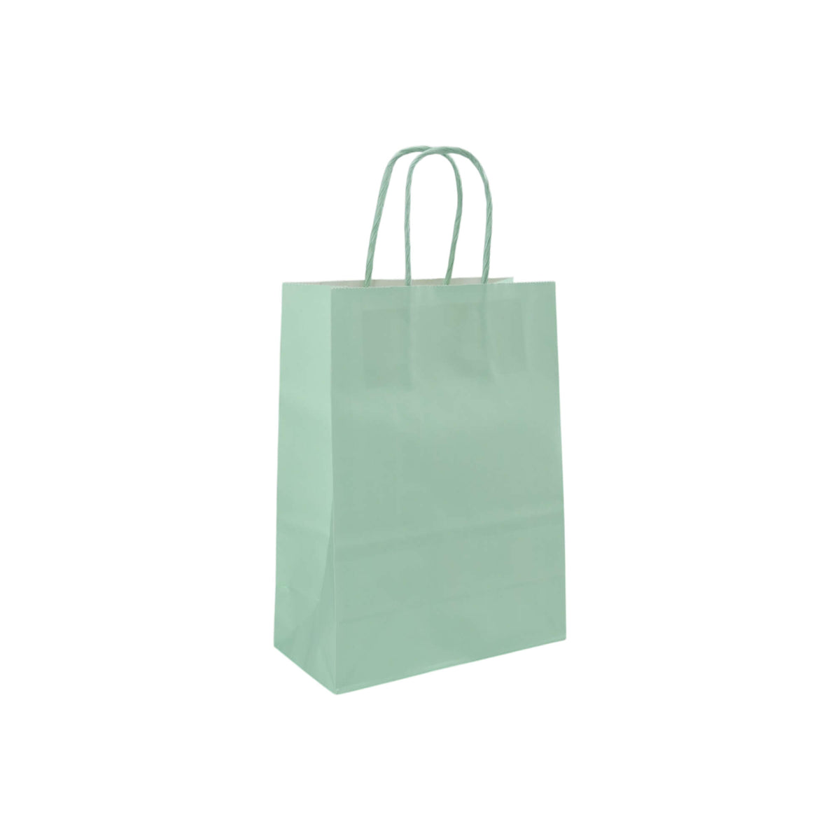 Sacos Asa Torcida Kraft Branco 90g - Verde Pastel