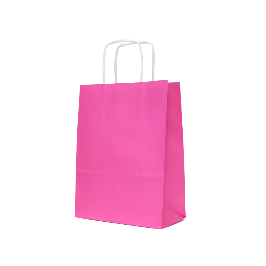 Bolsas Asa Retorcida Kraft Blanco 90g - Rosa