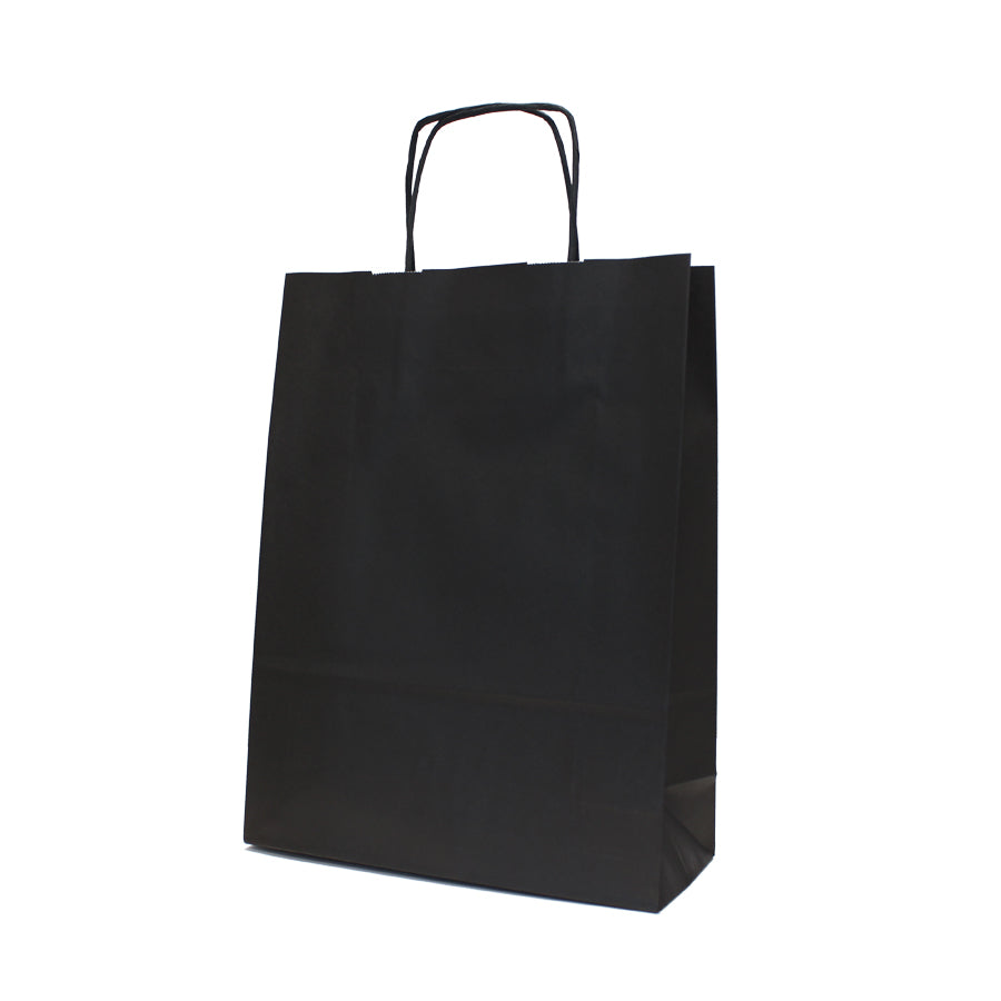 Bolsas de Asa Retorcida Kraft Blanco 90g - Negro