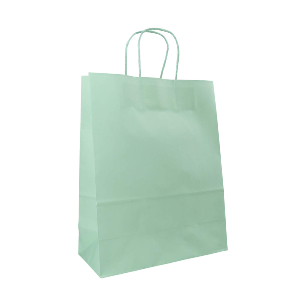 Sacos Asa Torcida Kraft Branco 90g - Verde Pastel