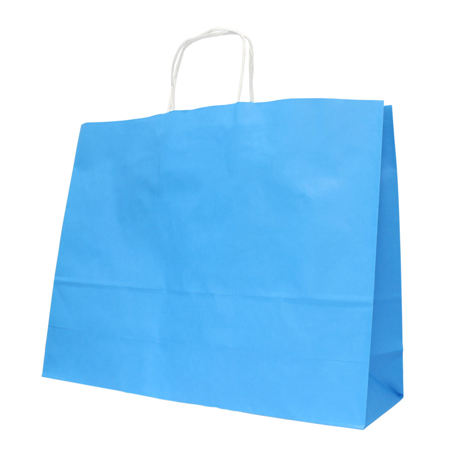 Light Blue Twisted Handle Kraft Bags 90gsm