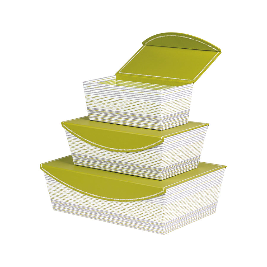 Rectangular Box with Magnet - Green, Grey and White