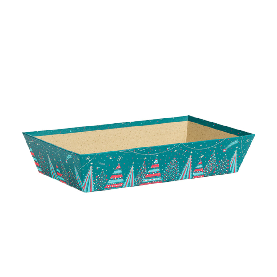 Cesta Rectangular sin Asa - Azul y Rojo - "Pinheiros"