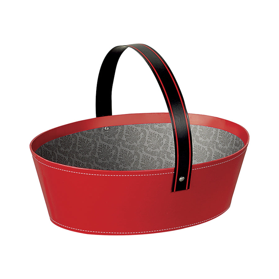 Basket with Handle - Red and Black