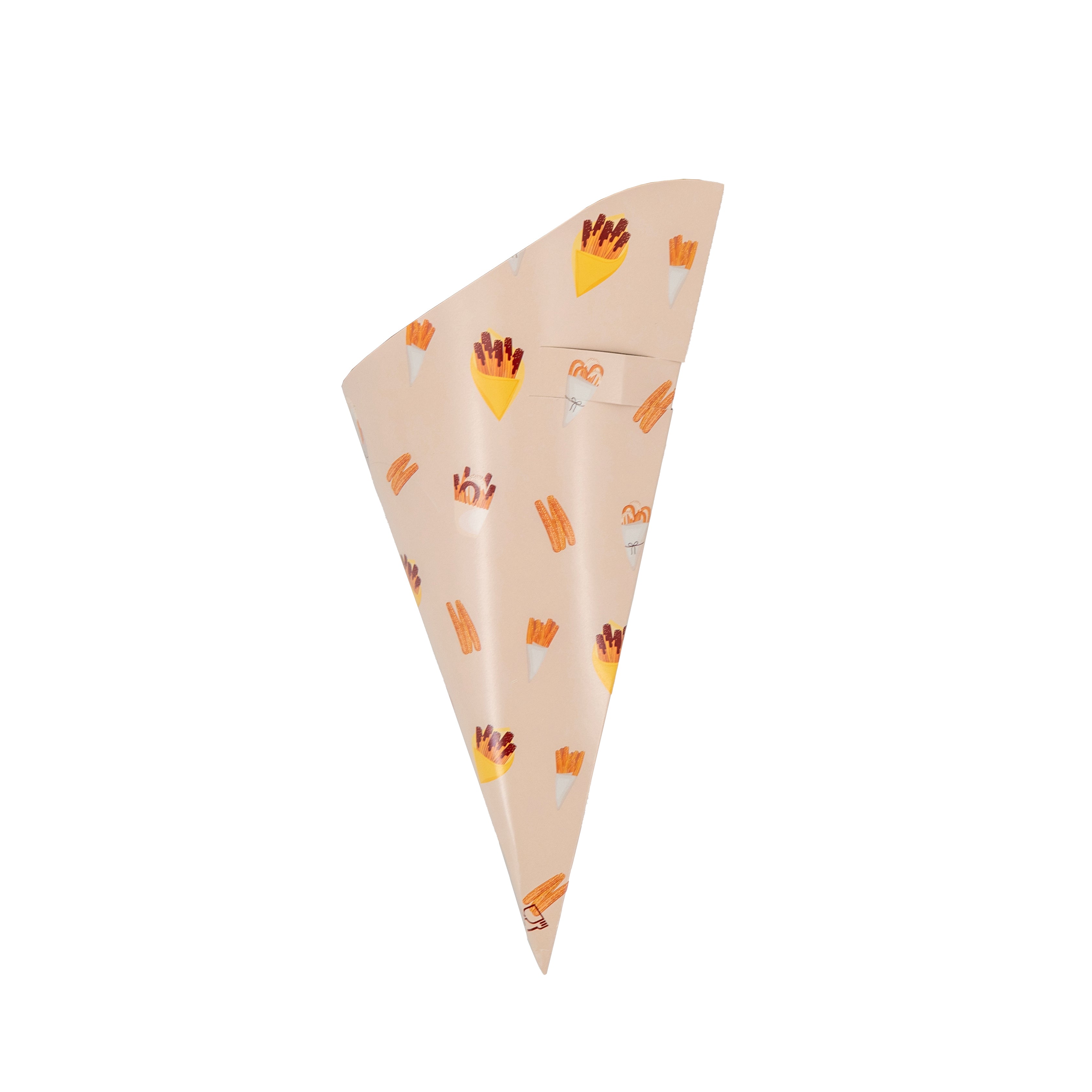 250 g Cardboard Churro Cones - Matte Laminated - "Small Temptations"