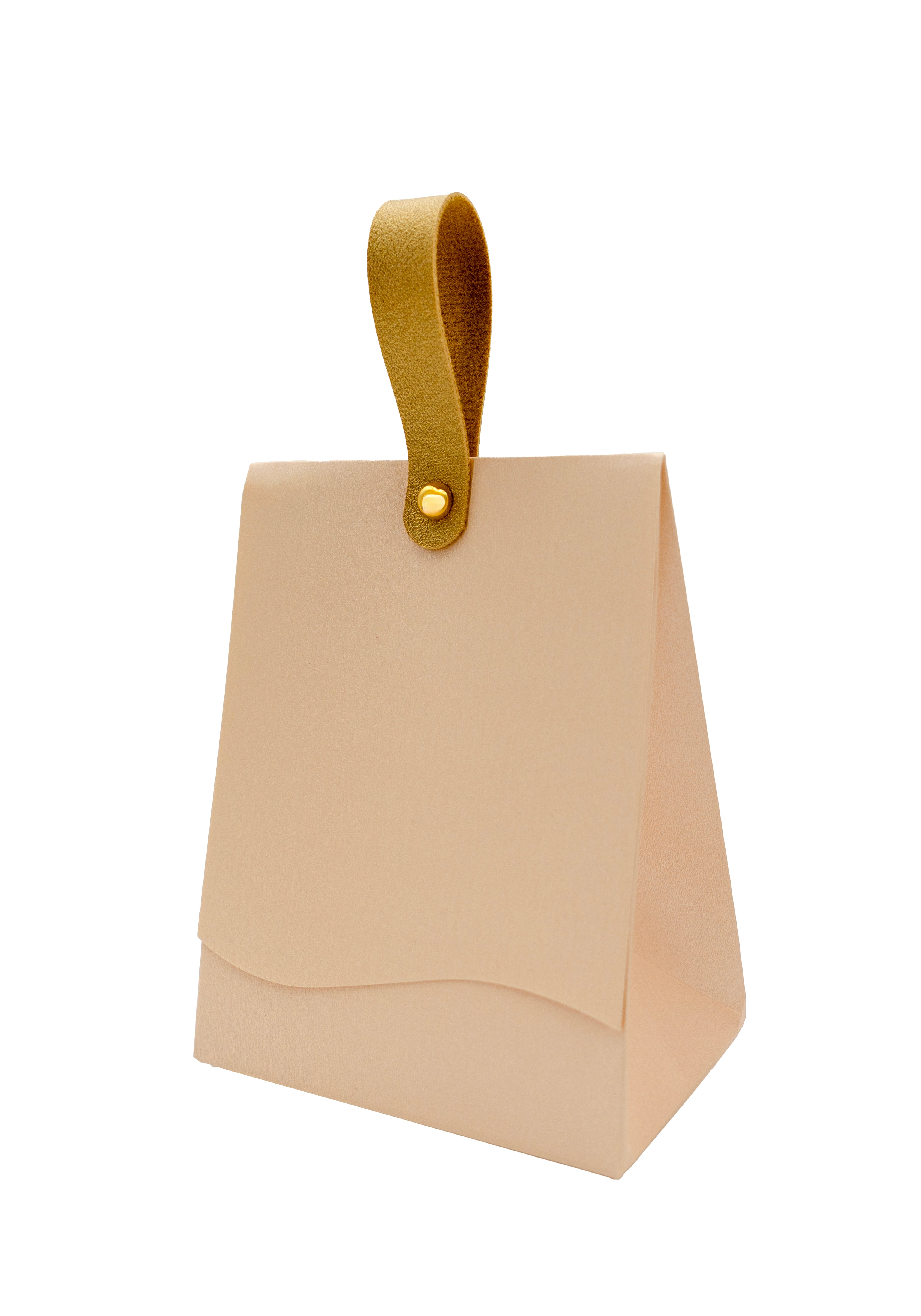 Caja de Cartulina 120g con Asa para Detalle - Crema