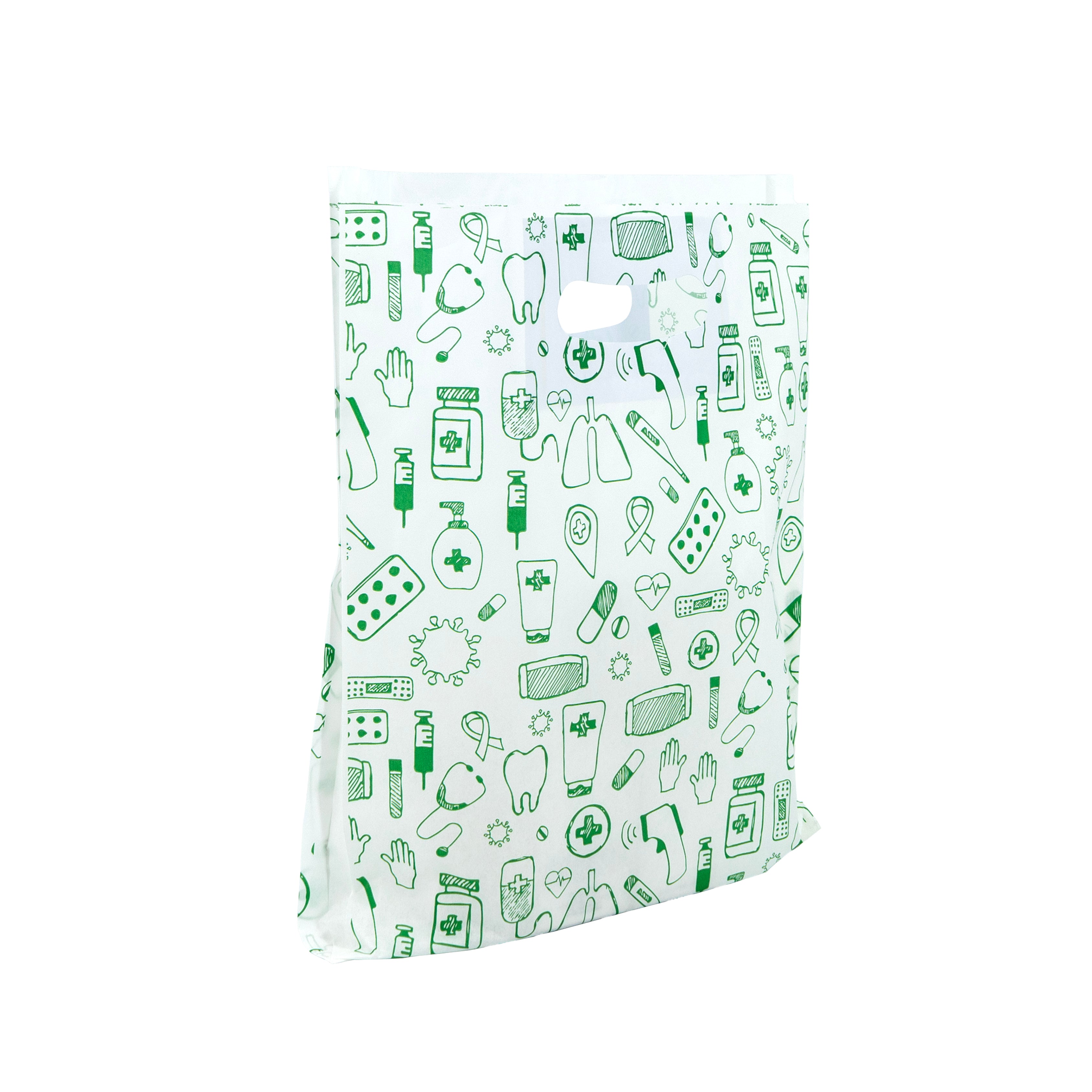 Bolsas Corte Feijão Kraft Natural 40g - Blanco y Verde - "Genérico Farmacia"