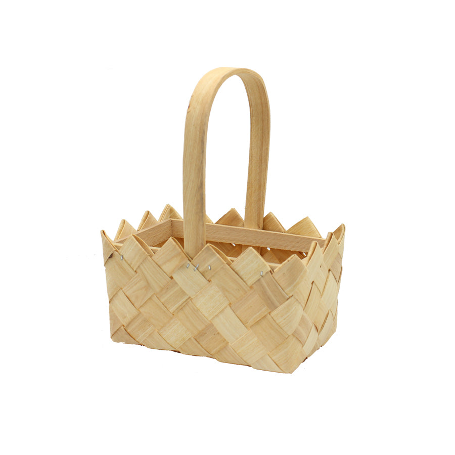 Rectangular Basket with Handle - Wood