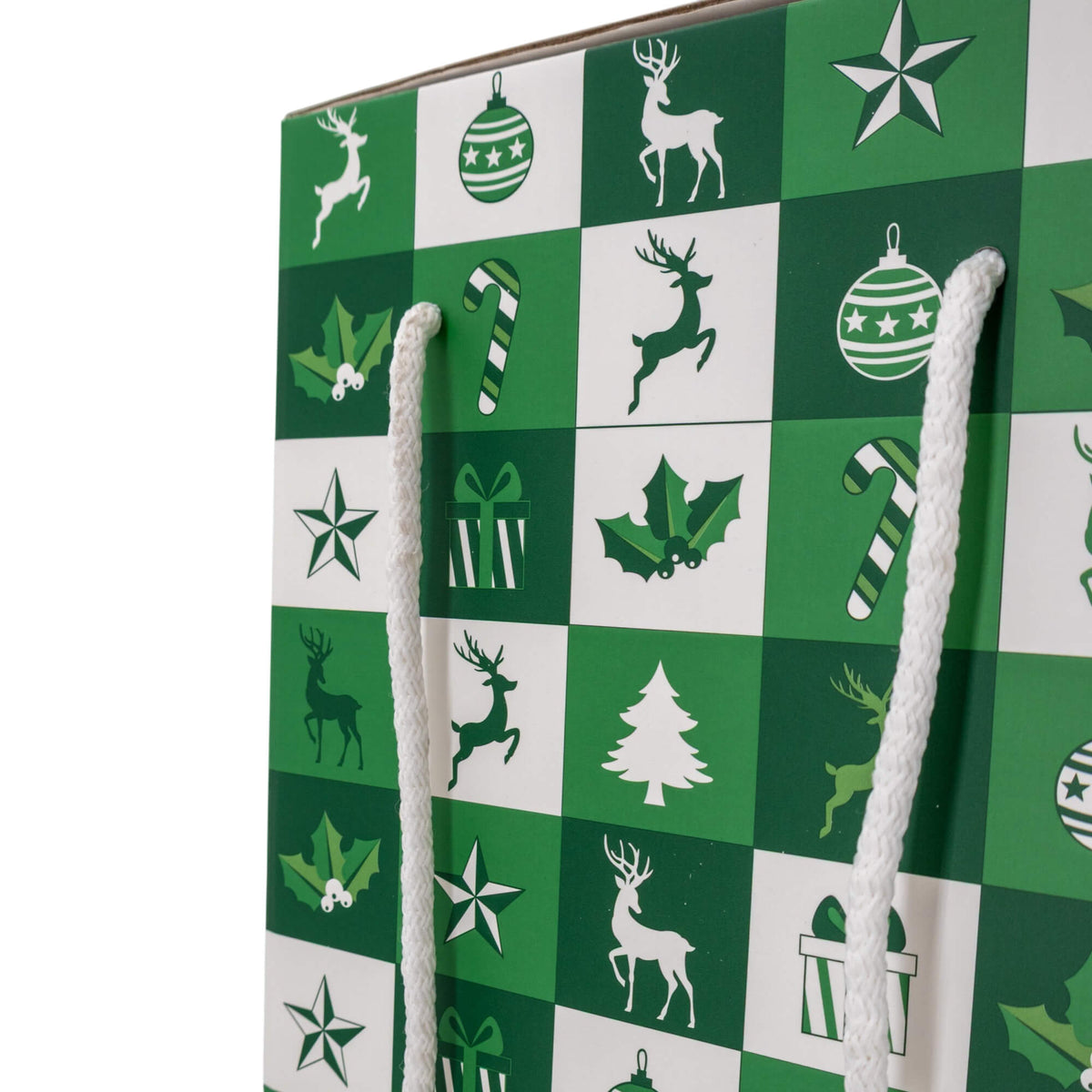 Caixas com Cordão - Verde e Branco - "Bosque Inverno"