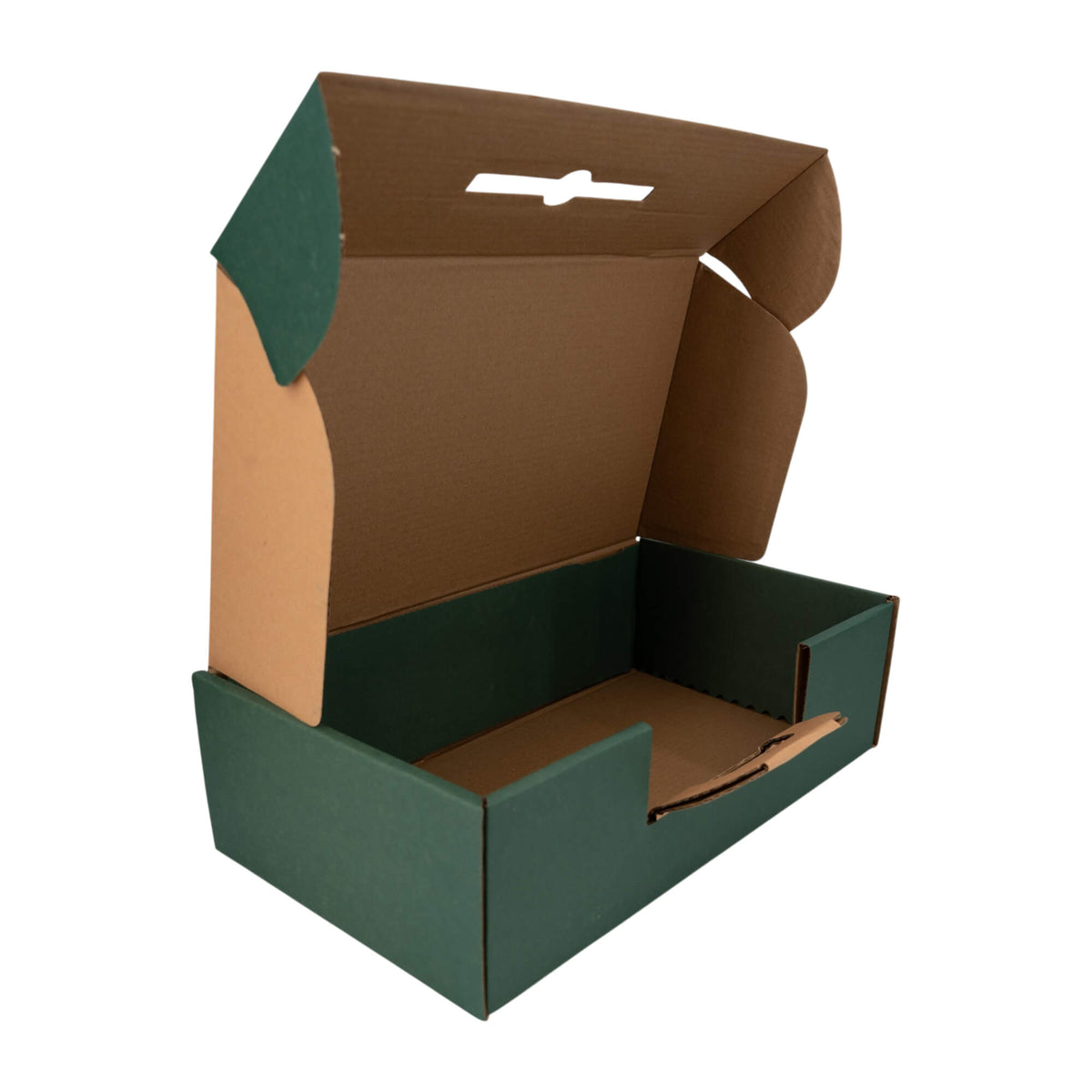 Caixa Mala em Cartão com Pega - Kraft e Verde - "Conforto"