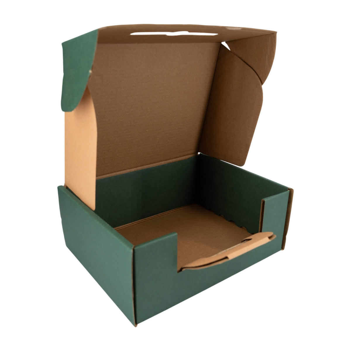 Caixa Mala em Cartão com Pega - Kraft e Verde - "Conforto"
