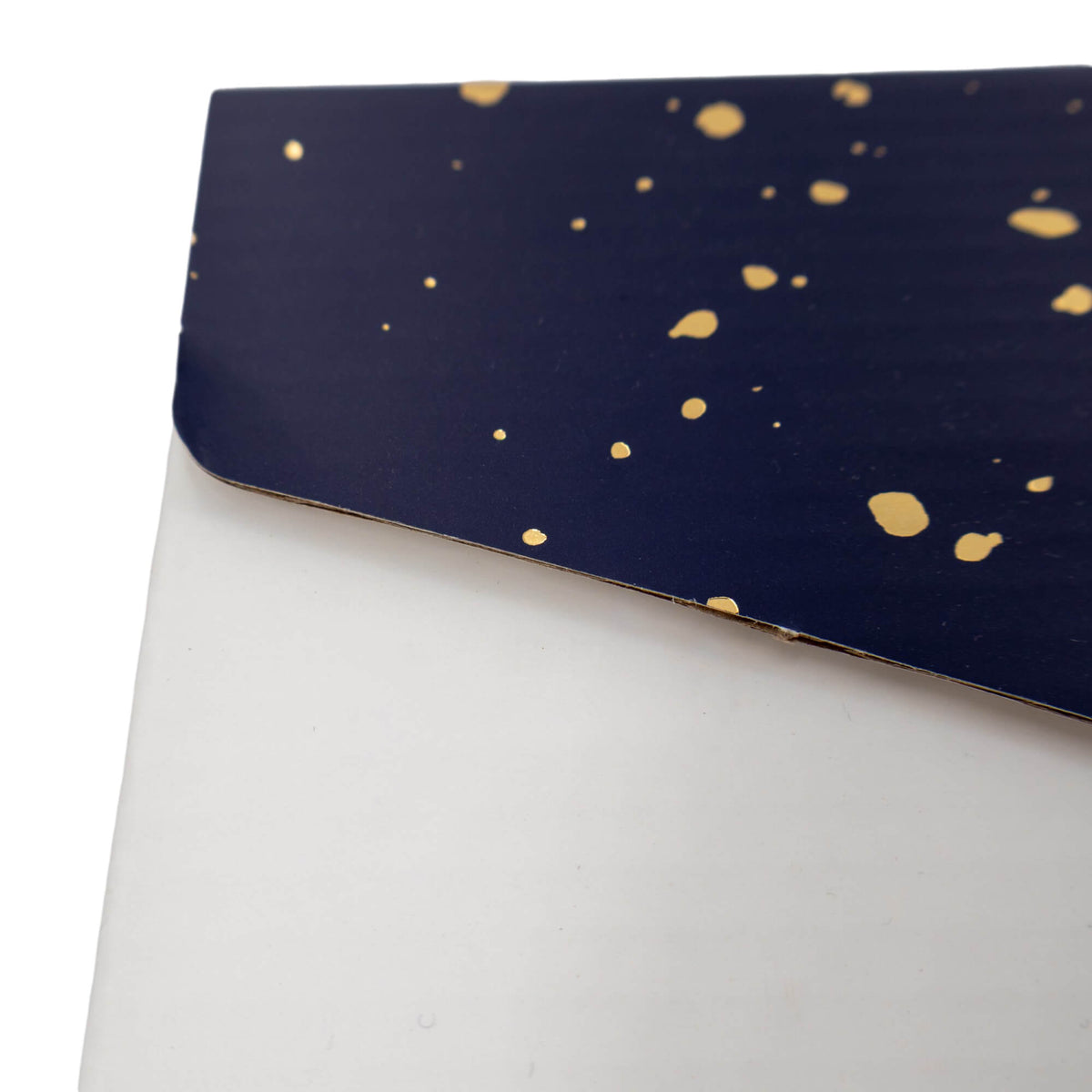 Caixa Cabaz Baulotto - Azul, Dourado e Branco - "Noite Feliz"