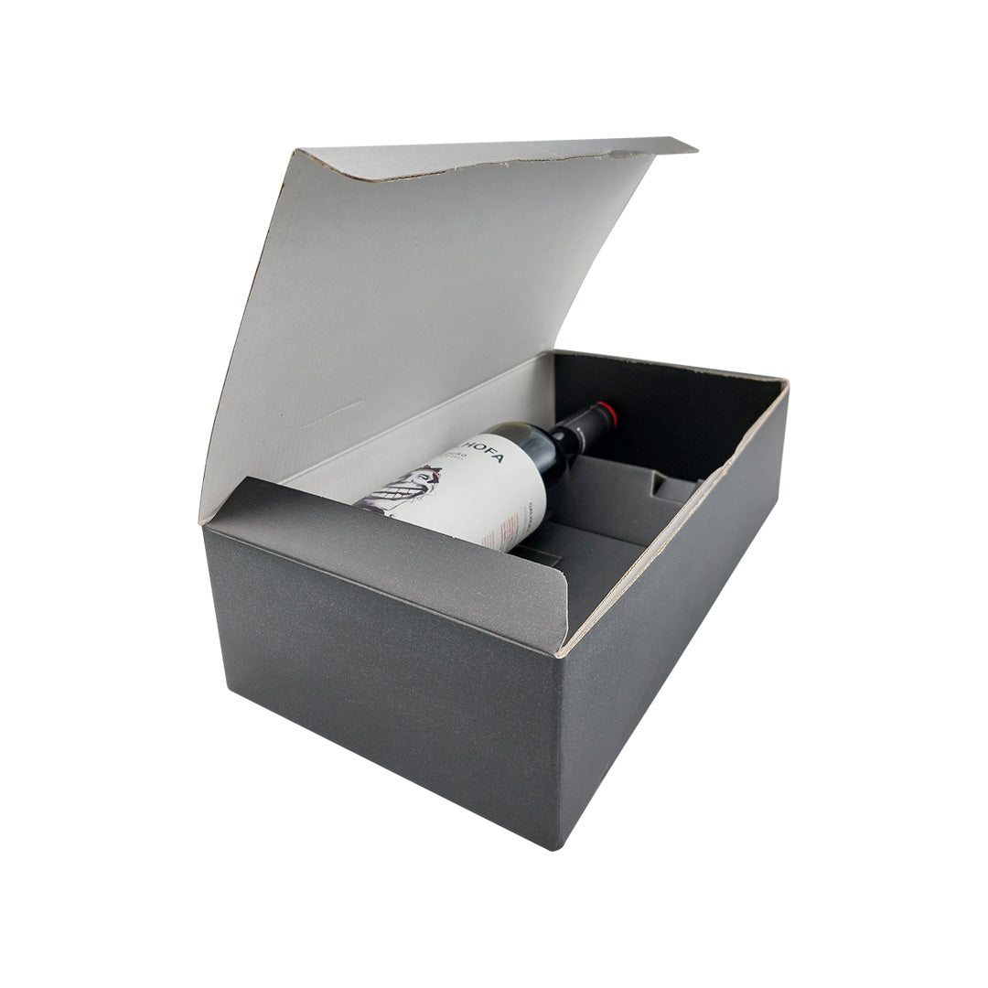 Single Boxes with Bottle Inserts - Black