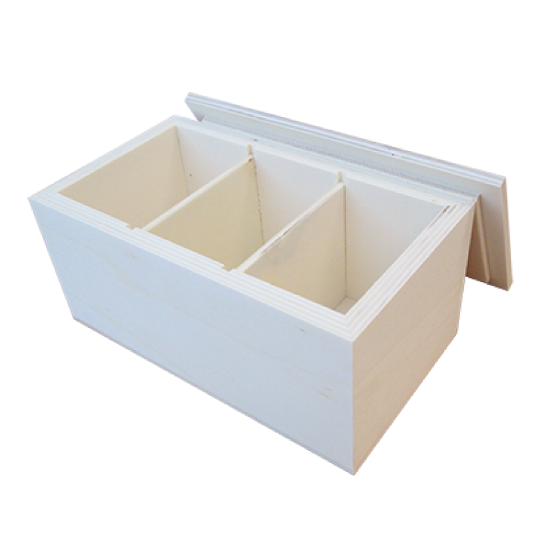 Tea Box with Clasp and Dividers - Wood