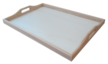Smooth Rectangular Tray - Wood