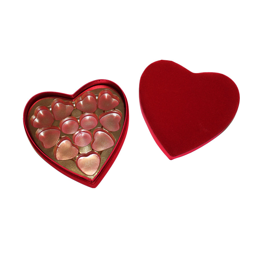 Caja con Tapa y Fondo con Interiores - Rojo - "Corazón Terciopelo"