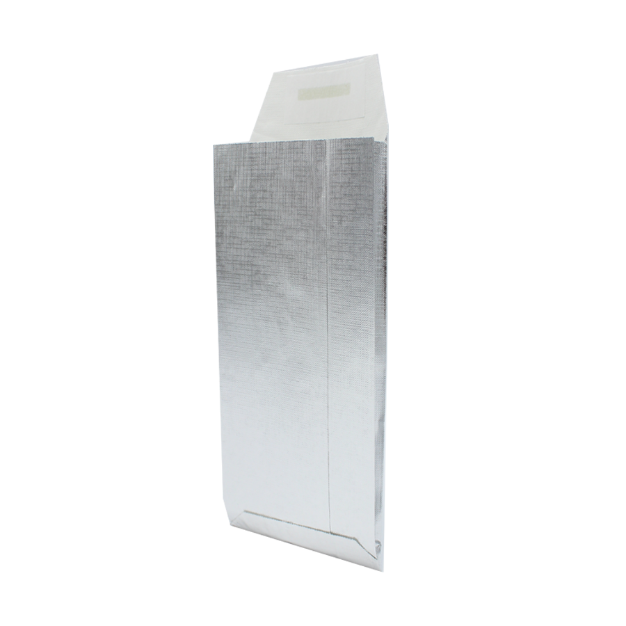 Sobres de papel Kraft blanco con solapa adhesiva - Plata metalizado