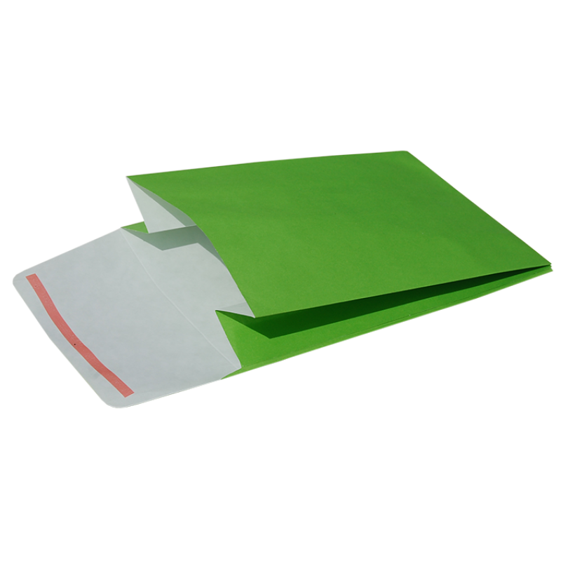 Envelopes de Papel Kraft Branco com Pala Adesiva - Verde Claro