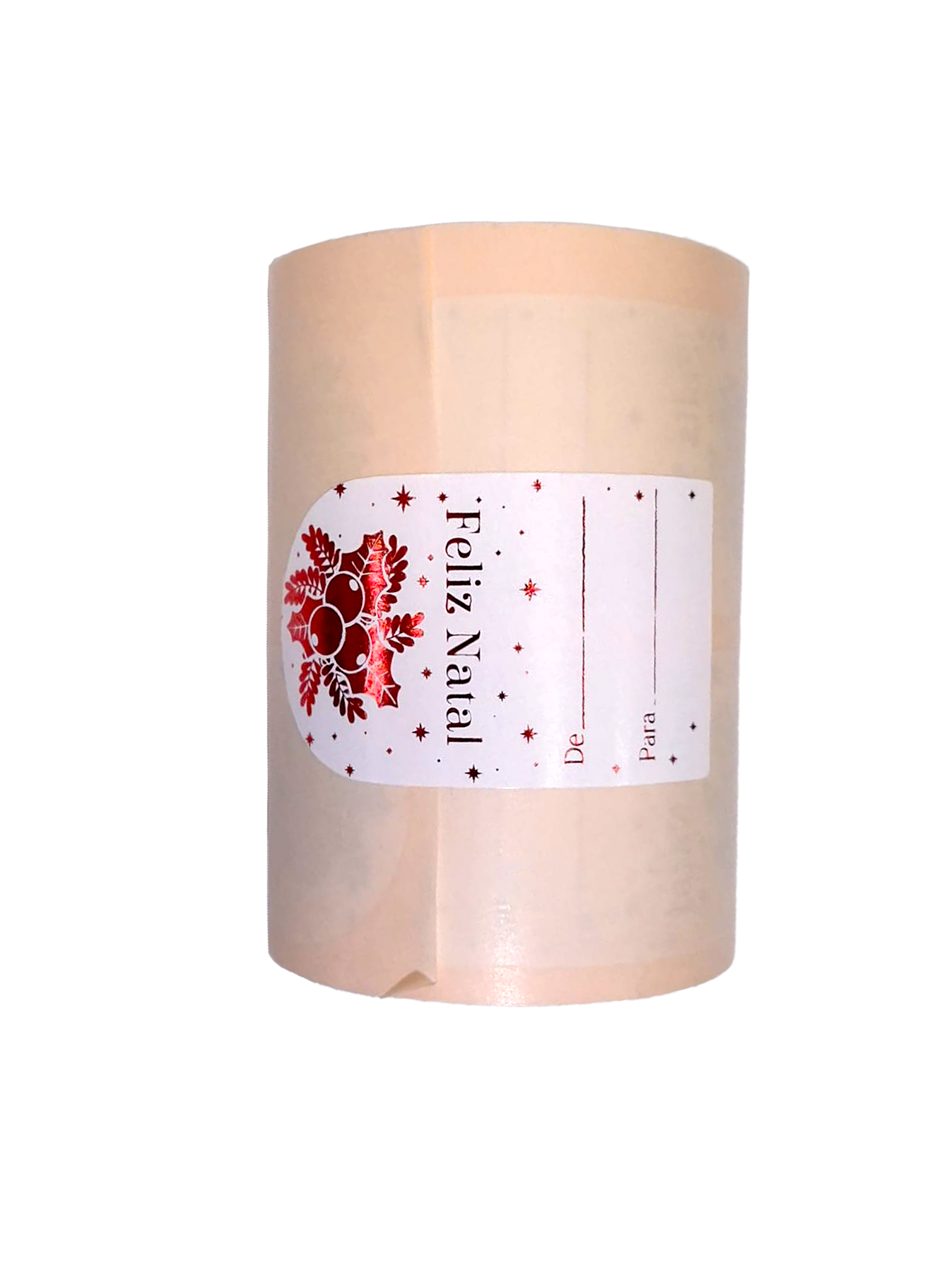Etiqueta Autocolante Vertical - Vermelho - "Feliz Natal/Azevinho"