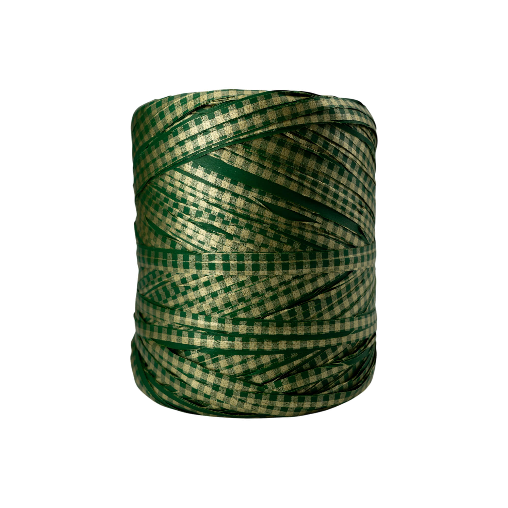Cinta Rafia Vichy - Verde y Oro - "Cuadros"