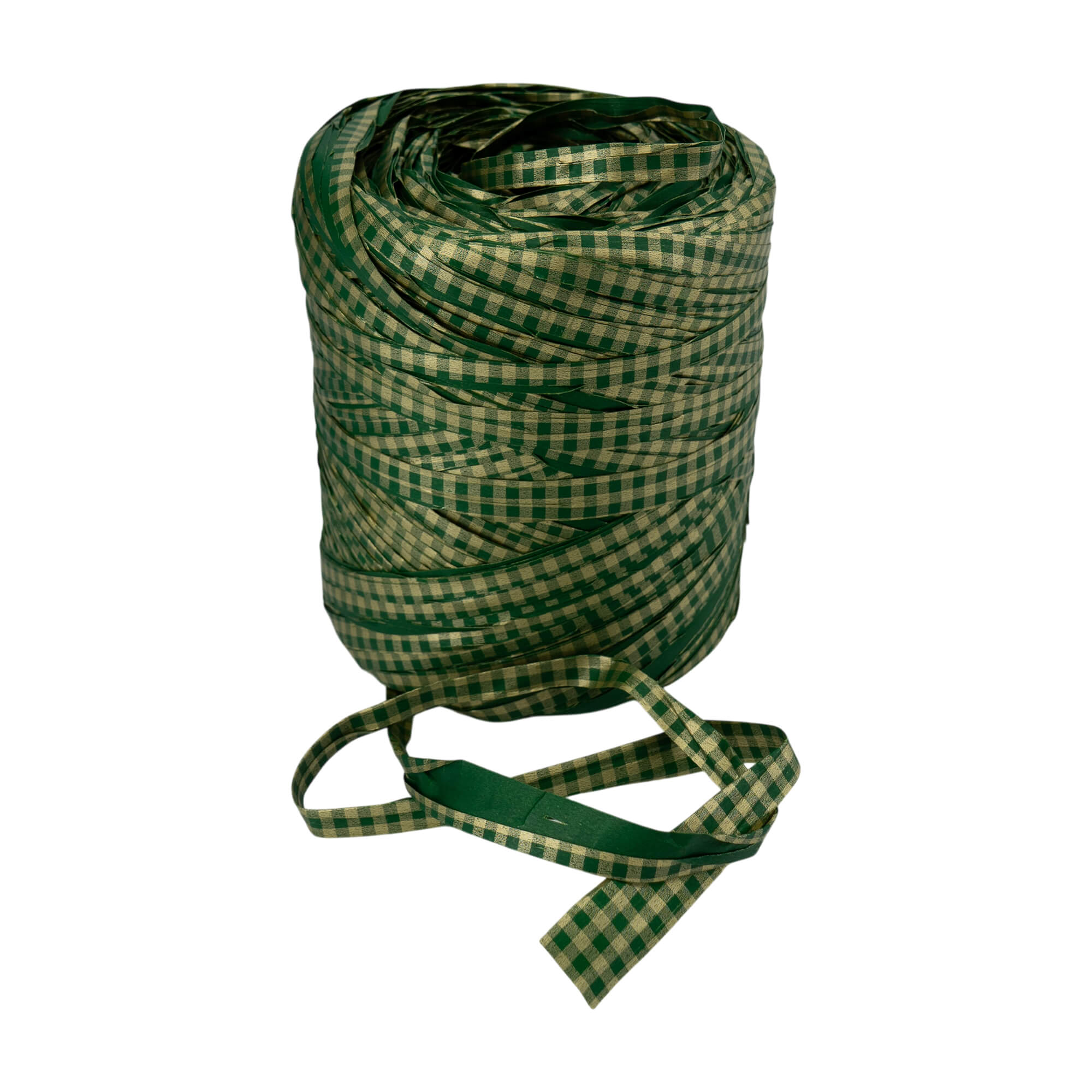 Cinta Rafia Vichy - Verde y Oro - "Cuadros"