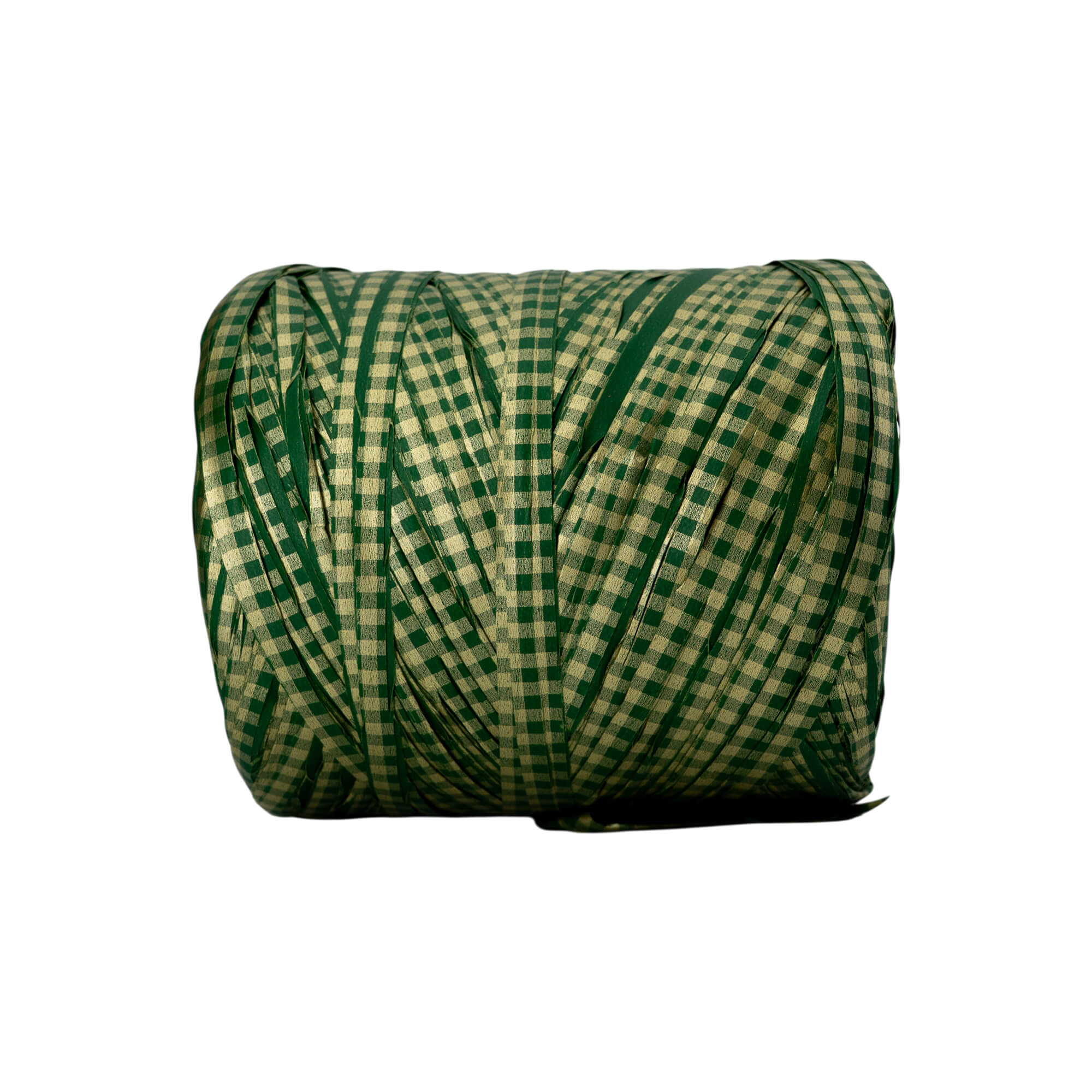 Cinta Rafia Vichy - Verde y Oro - "Cuadros"