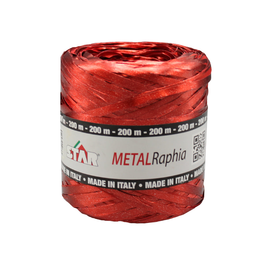 Cinta Rafia Star Metalizada - Roja