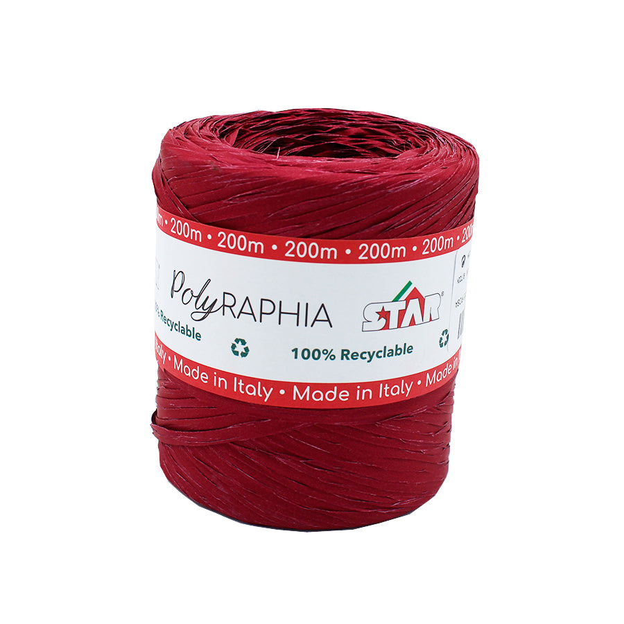 Raffia Star Ribbon - Dark Pink
