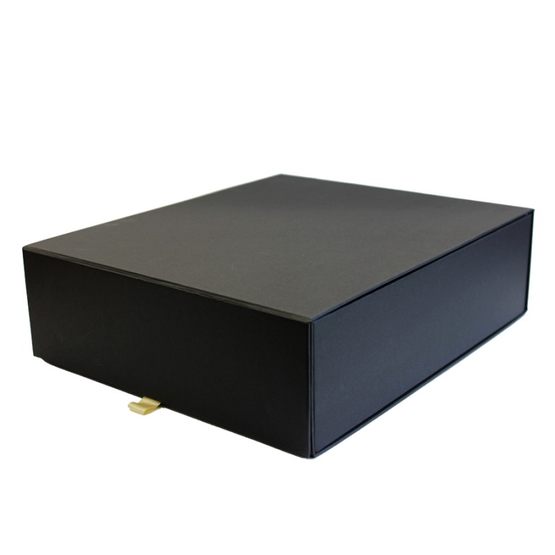 Caja Premium de Cartón 1200g con Imán y Adhesivo - Negro