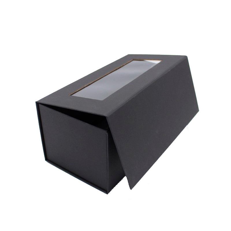Premium Cardboard Box 1200gsm with Window and Magnet - Black