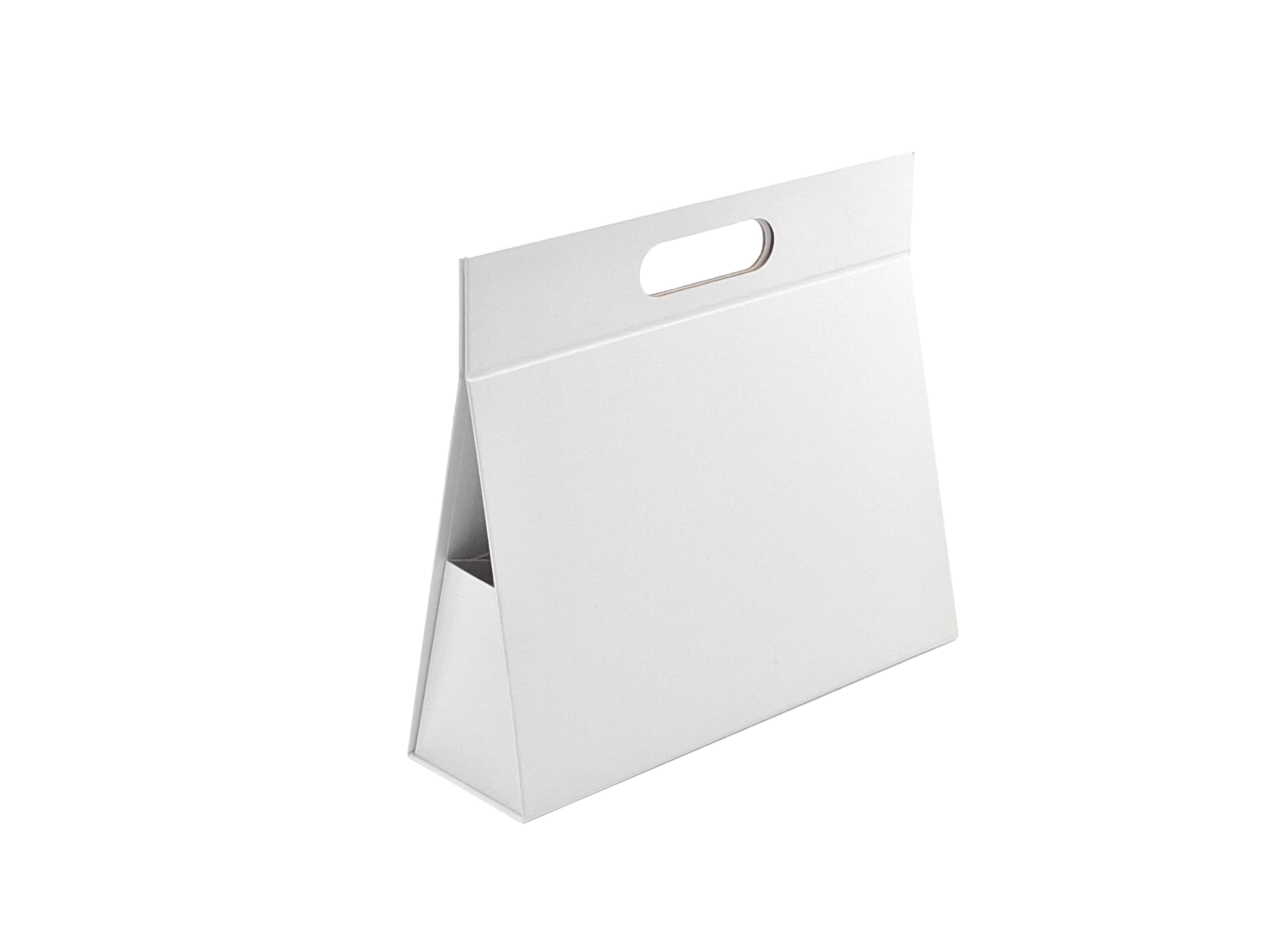 Caixa Mala Premium Triangular com Pega e Íman - Plastificado Mate - Branco