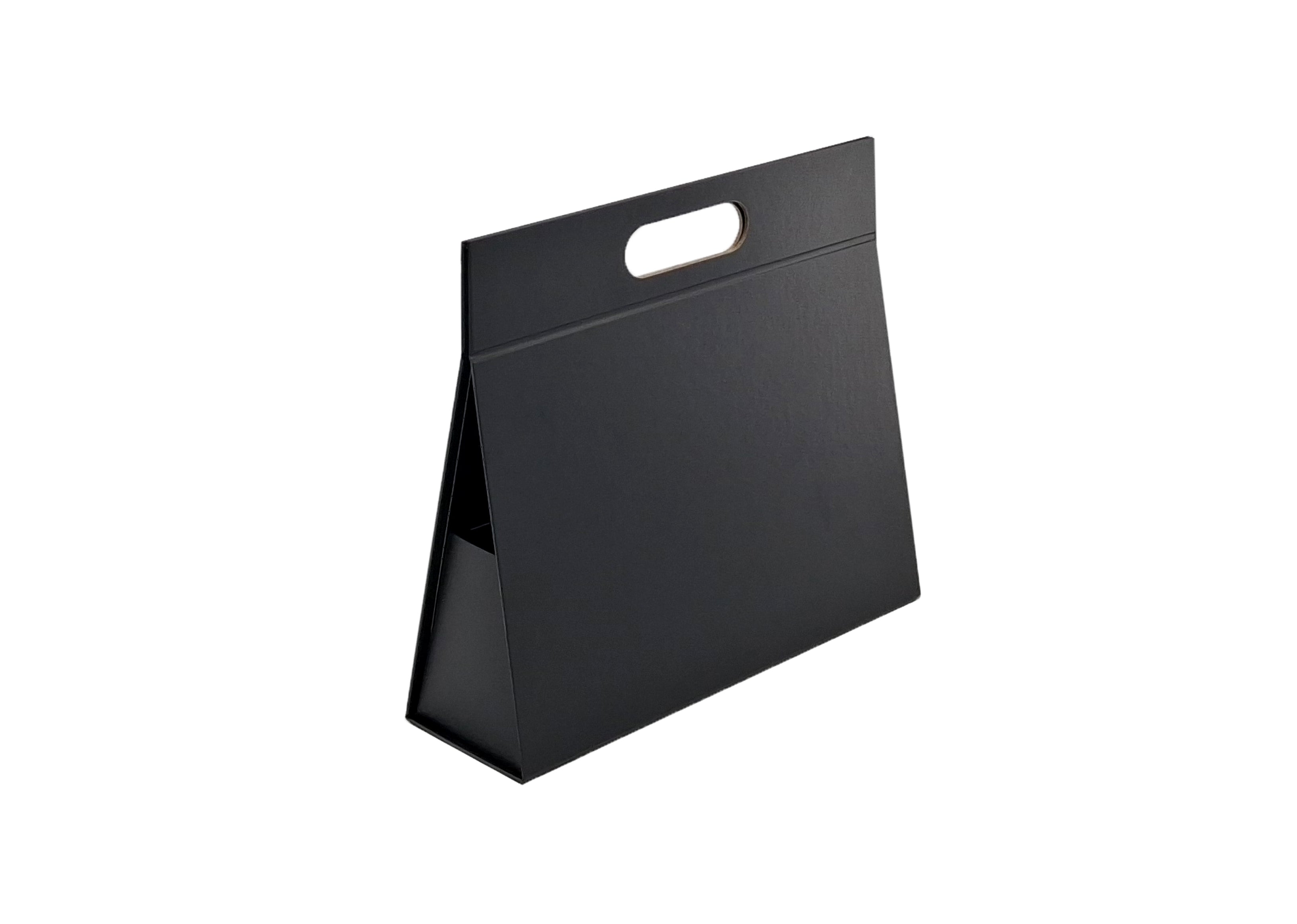 Premium Triangular Box with Handle and Magnet - Matte Laminated - Black