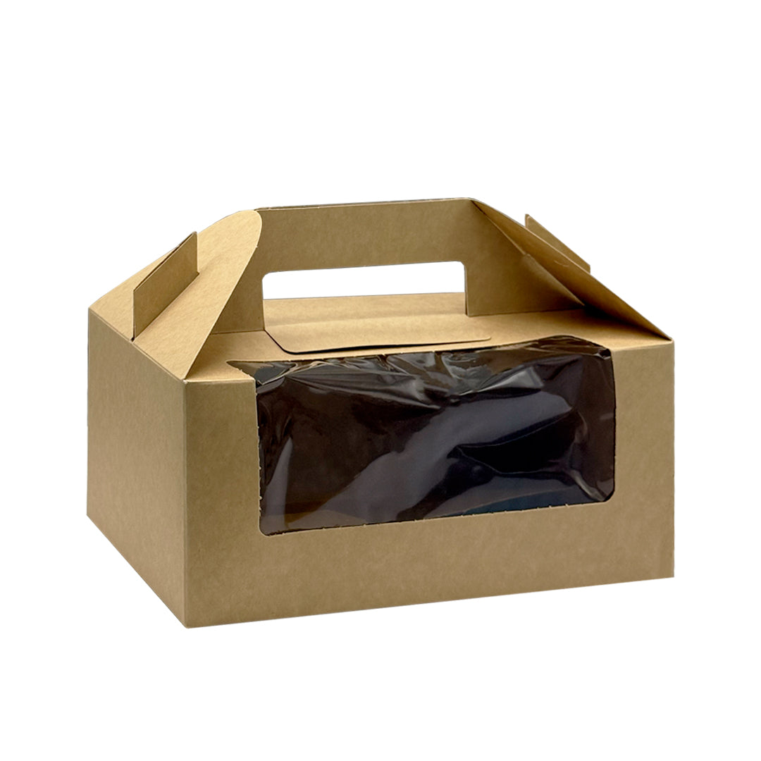 Cajas LunchBox con Ventana de Cartulina Kraft - Kraft