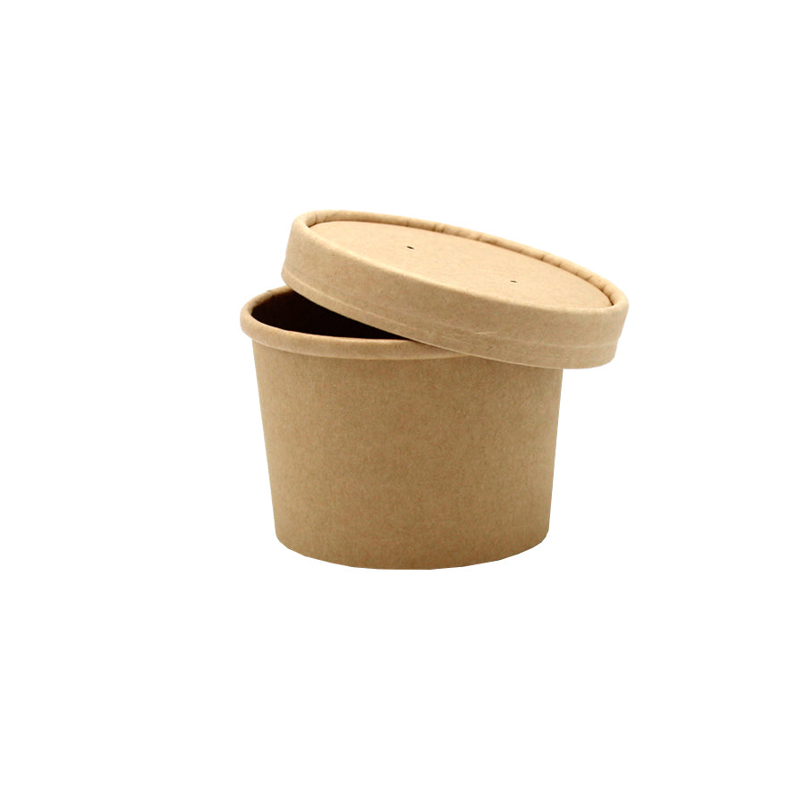 Envases para Sopa con Tapa y Fondo - Kraft