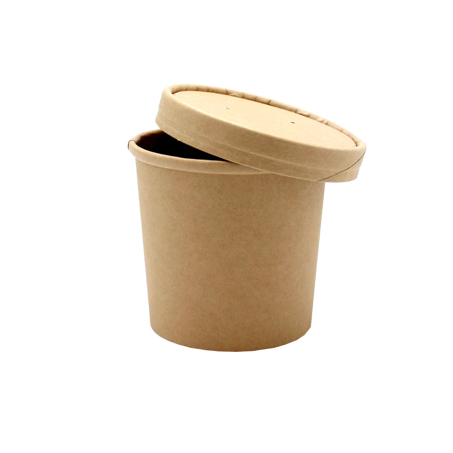 Envases para Sopa con Tapa y Fondo - Kraft