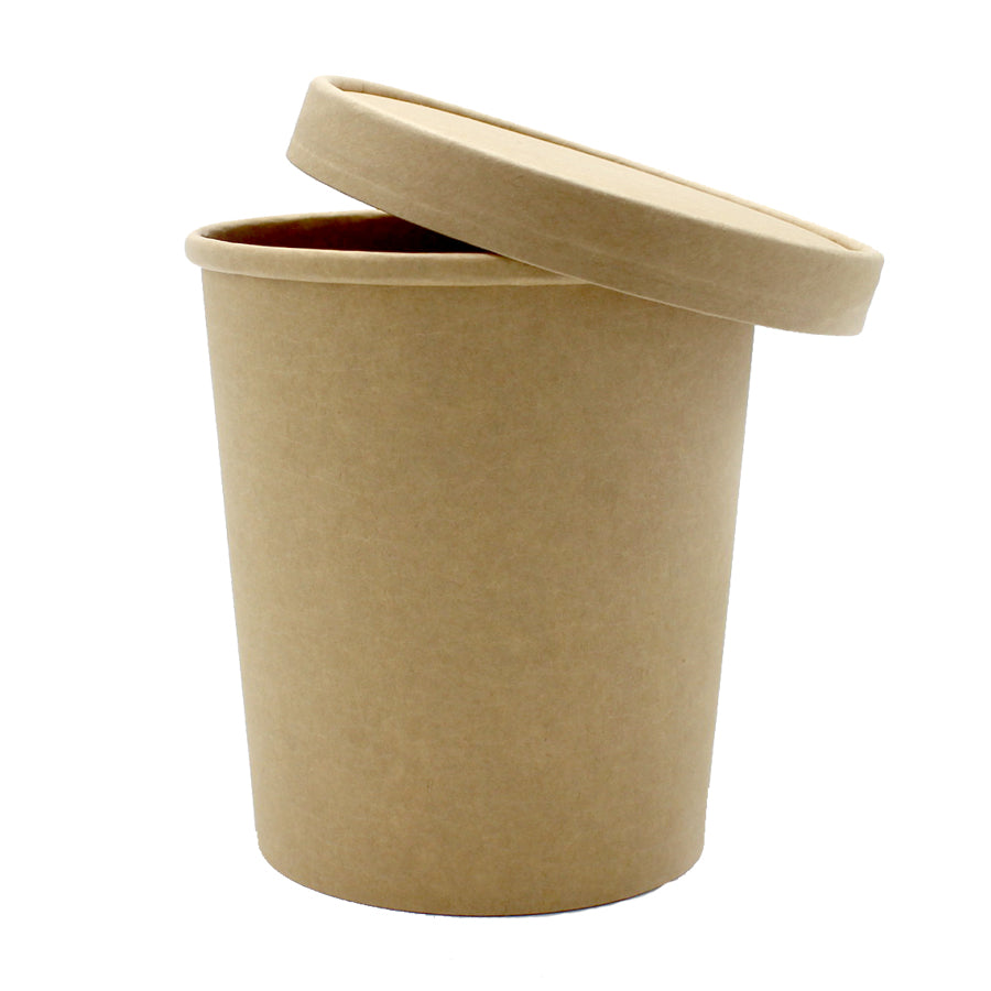 Envases para Sopa con Tapa y Fondo - Kraft