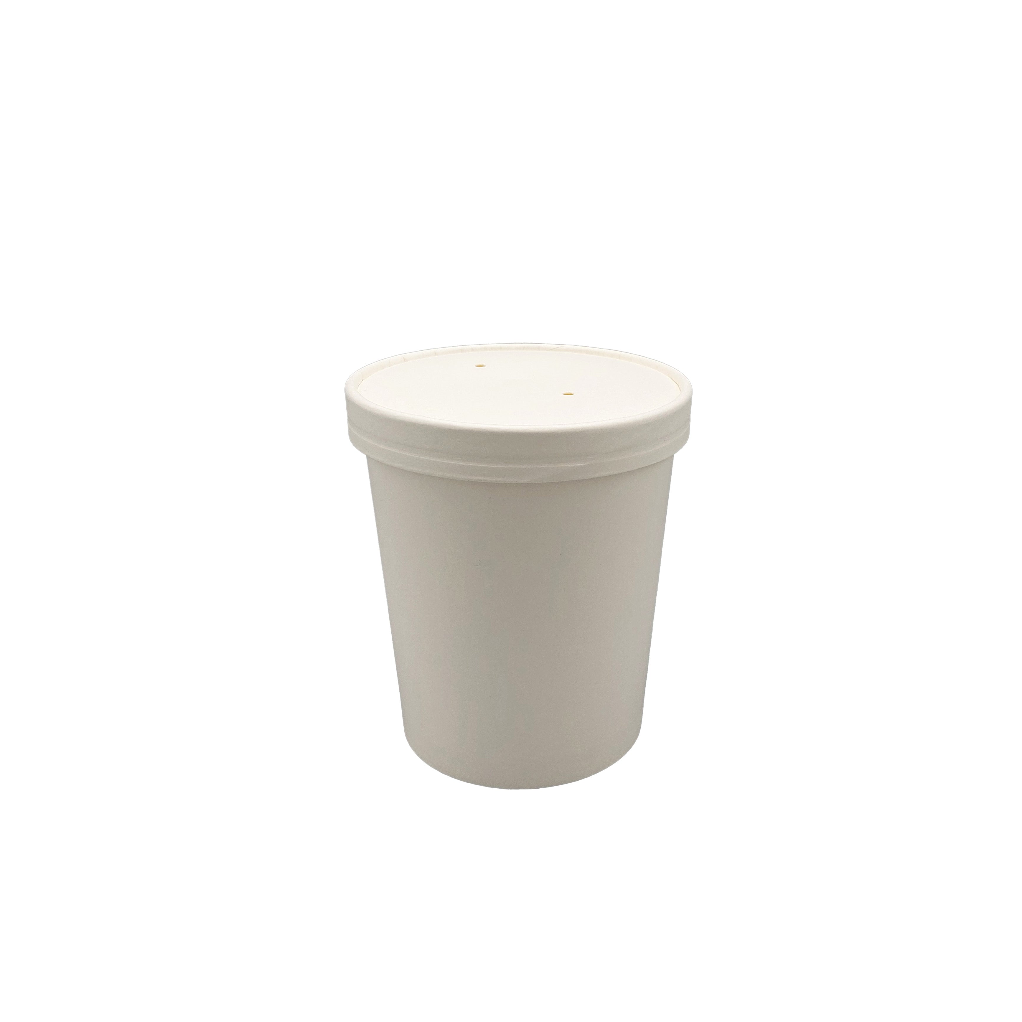 Soup Containers with Lid and Base - White