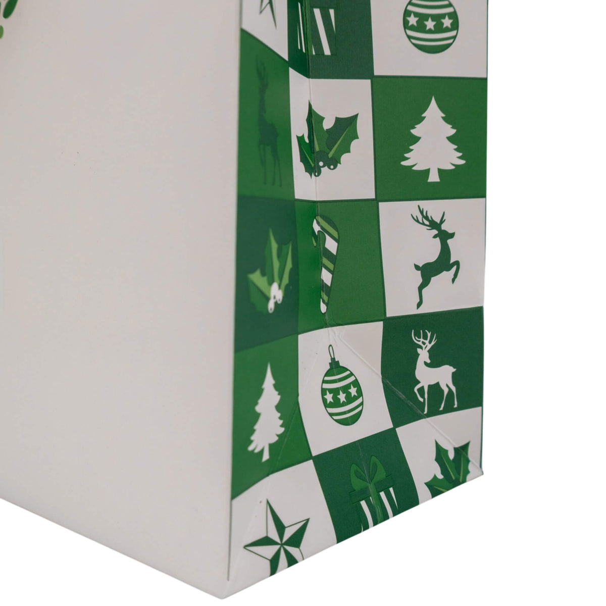 Sacos de Papel Couché 200g - Plastificado Mate - Verde e Branco - "Bosque Inverno"