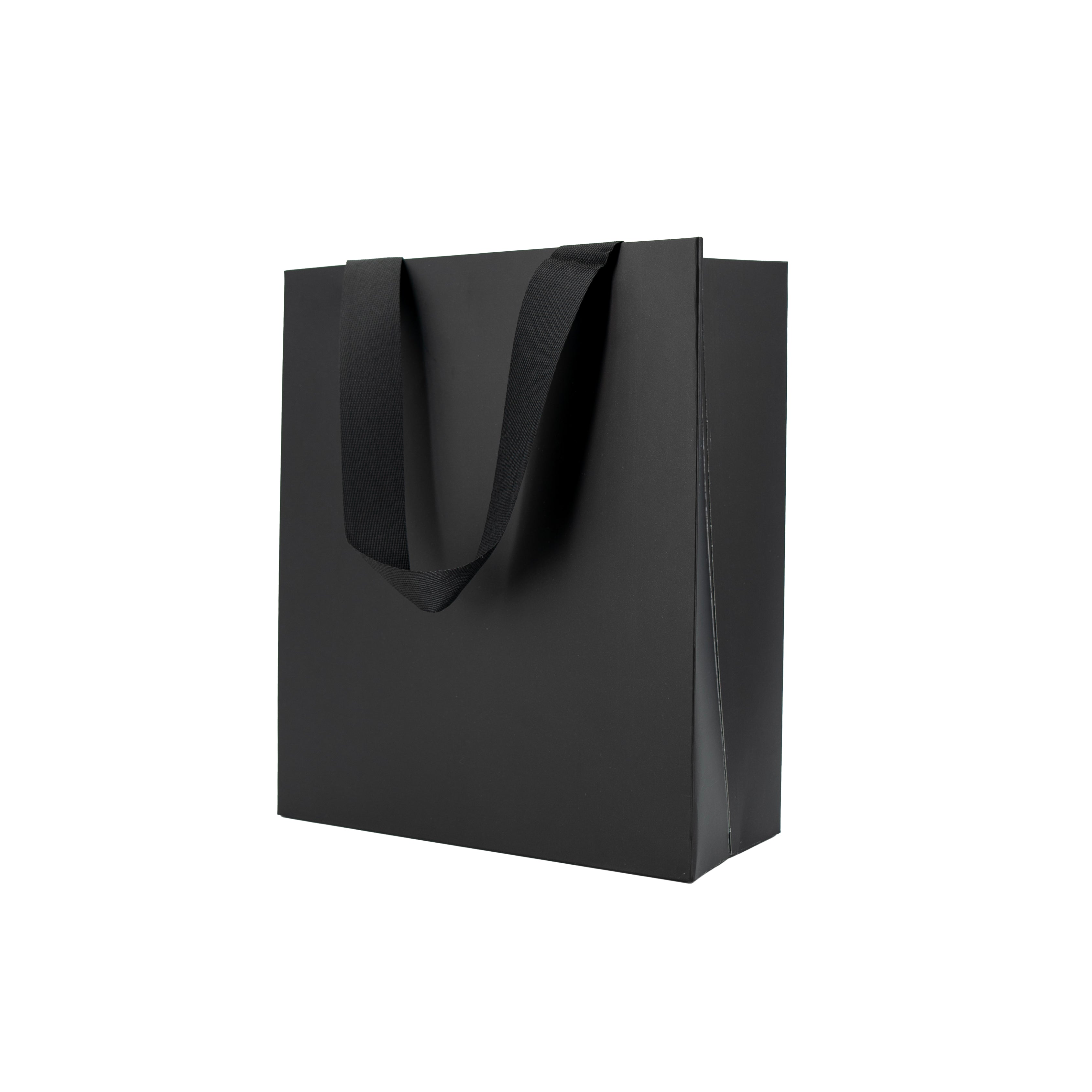 Sacos Premium em Cartolina 250g com Fita- Plastificado Mate - Preto
