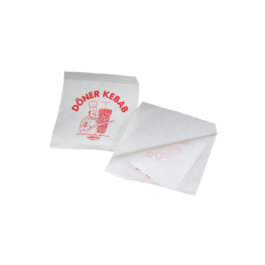 Saquetas Kraft Branco 35g - Vermelho e Branco - "Kebab"