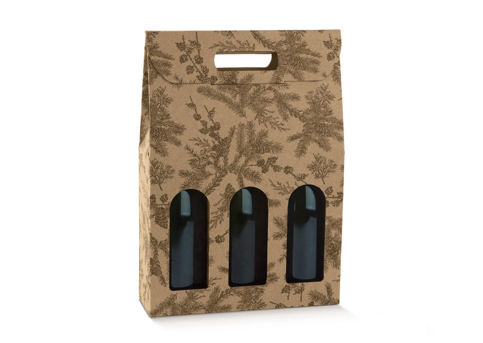 Cajas con Ventana para Botellas - Kraft - "Magic Forest"