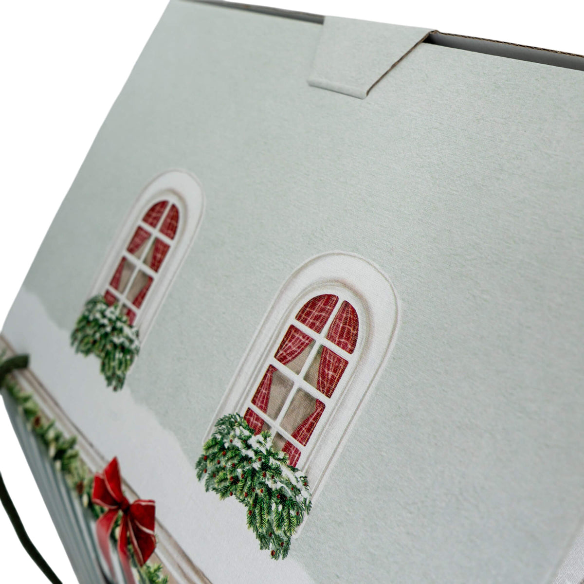 Caixa Casa com Cordão - Verde e Branco - "Market Verde"