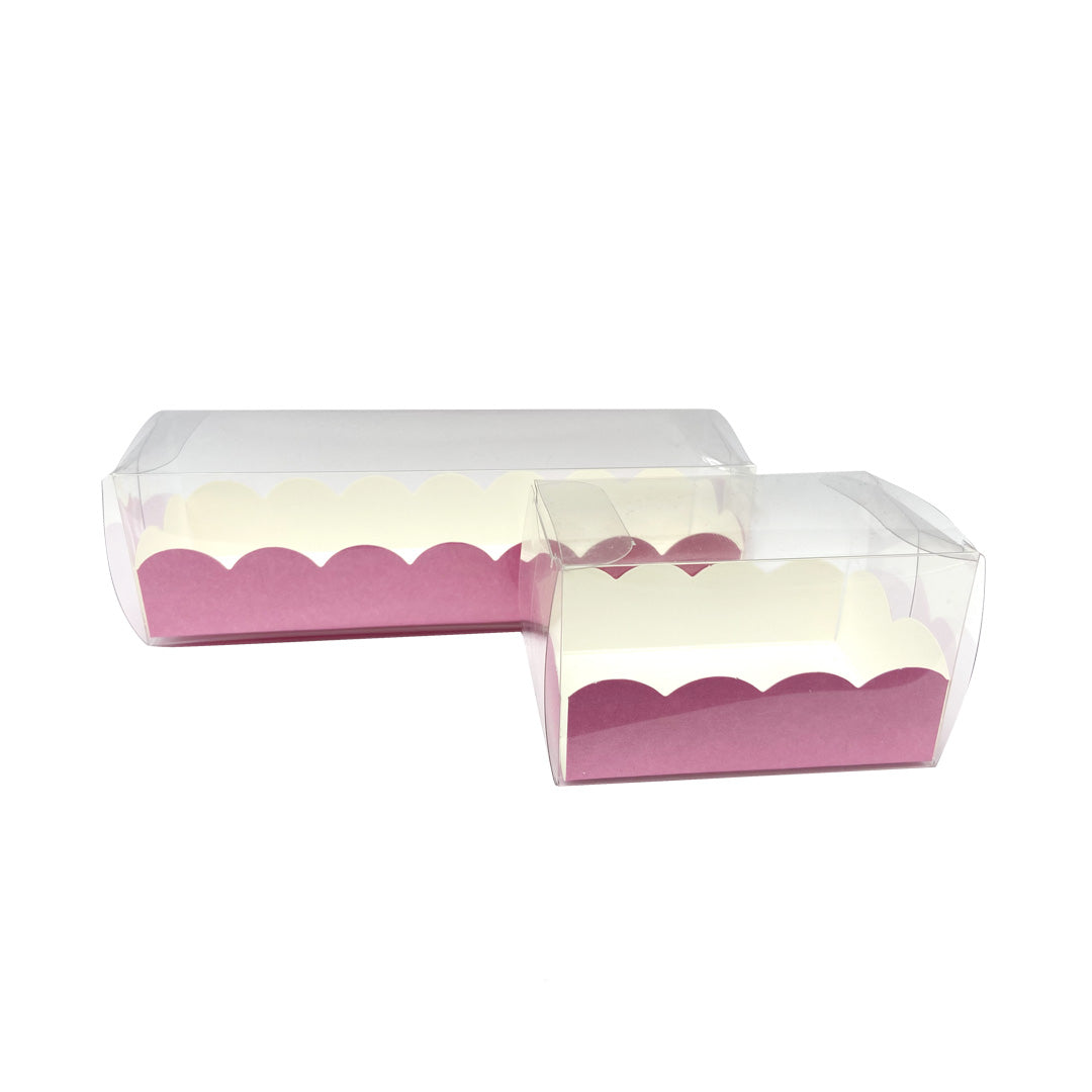 PVC Boxes with Base - Clear and Fuchsia - "Fiber"