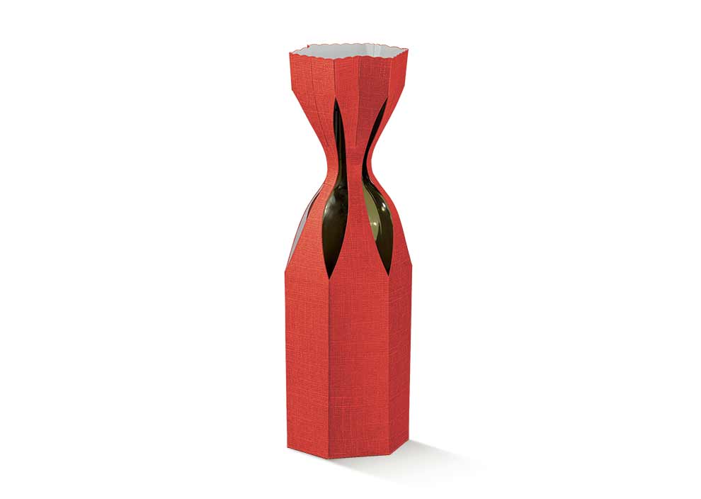 Caixas Saccolo para Garrafas - Vermelho - "Seta"